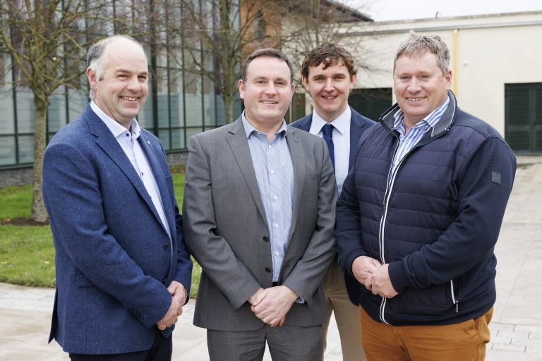 Our host farmers with the event sponsors, AIB