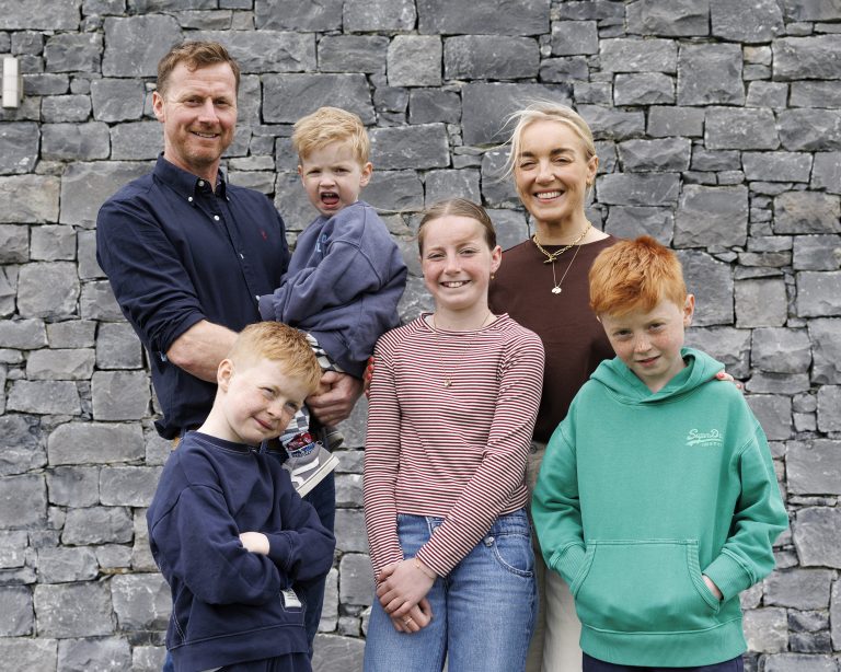 Ollie And Anna O' Gorman with Annabel, Harry, Theo, Charlie and Ollie's mother Olive.